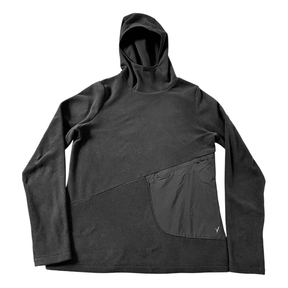 Indyeva Enak Pullover Fleece Hoodie M Black Polartec Hooded Long Sleeve Pocket